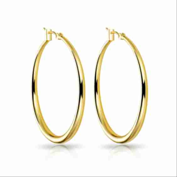 18K Gold Plated 40mm Hoop Earrings