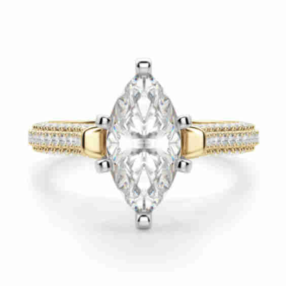 Seine Marquise Cut 1.00 Ct Center Engagement Ring Lab Grown Diamond
