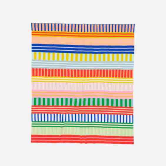 Patchwork Stripe Throw Blanket