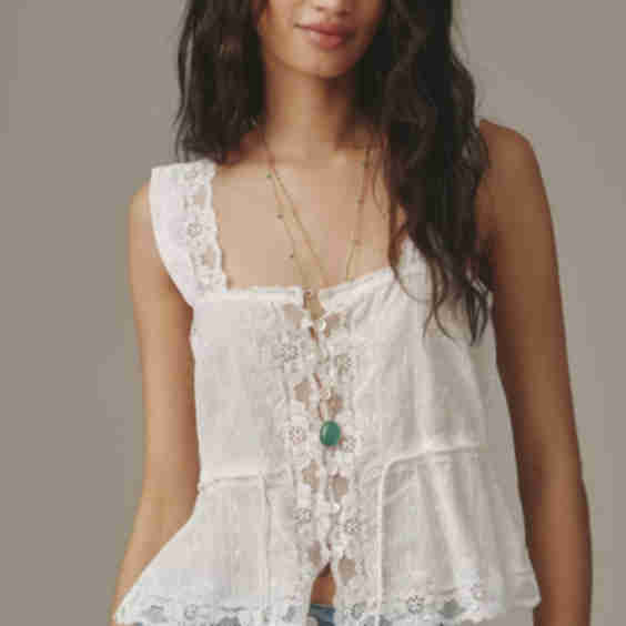 Sleeveless Lace Inset Top