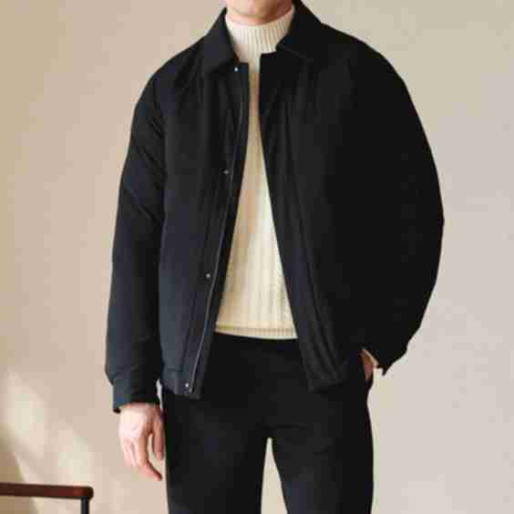Goose Down Point-Collar Jacket
