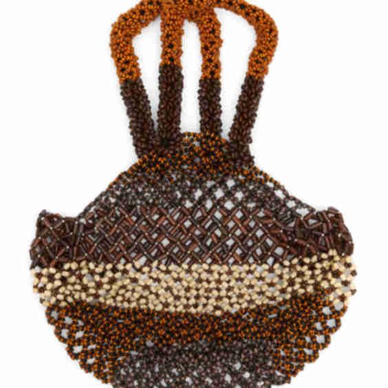 Medium Wooden Beaded Bag