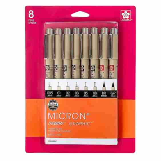 Pigma Micron Pens, 8 Pack