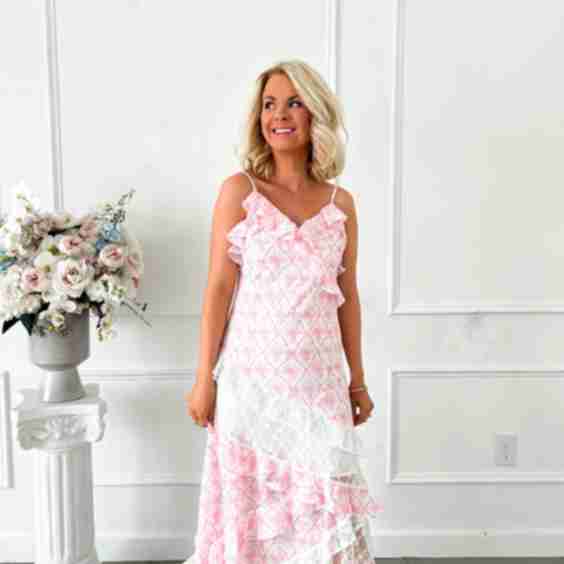 A Time Or Two Ribbons & Lace Maxi Dress Final Sale