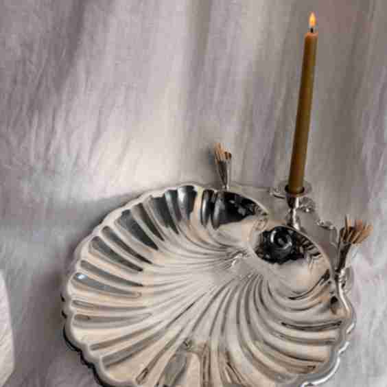Serving Dish w/ Toothpick & Candle Holders