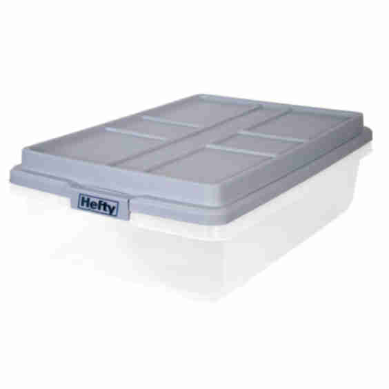 40qt Clear Plastic Storage Bin with  HI-RISE Stackable Lid