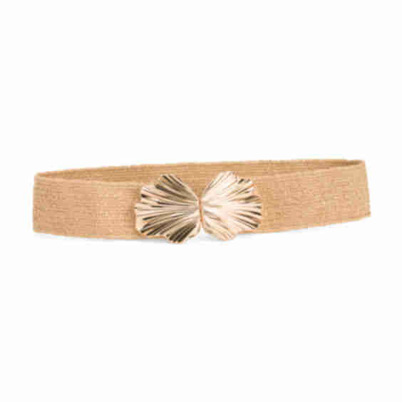 Shell Stretch Raffia Texture Belt
