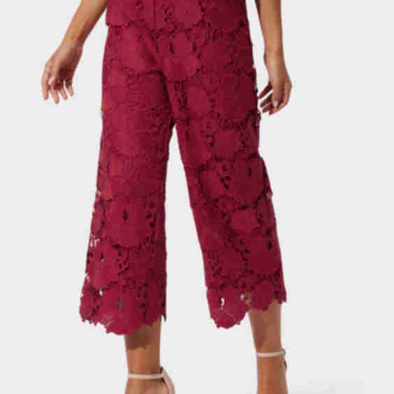 7/8 Trousers with Wavy Leg Openings