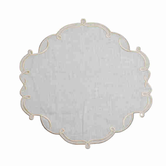 Celestia Linen Gold Trim Square Placemat