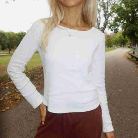 Honey Pointelle Long Sleeve Tee  