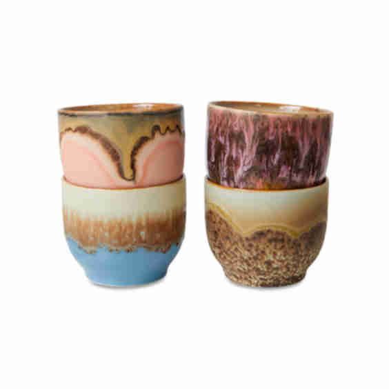 70s Ceramics: Café Cups Set of 4