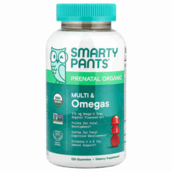 Organic Prenatal Multi Omegas Grape Blueberry Mixed Berry 120 Gummies