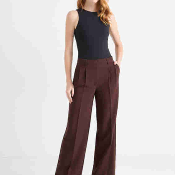 Super High Rise Pleated Wide Leg Pants