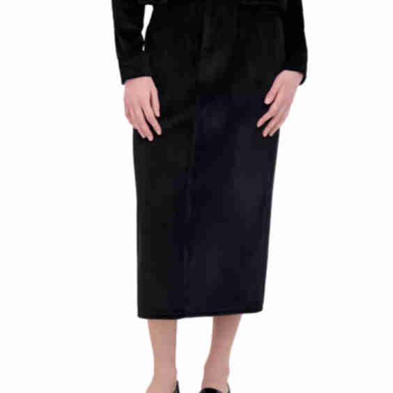 Rib Knit Velour Skirt
