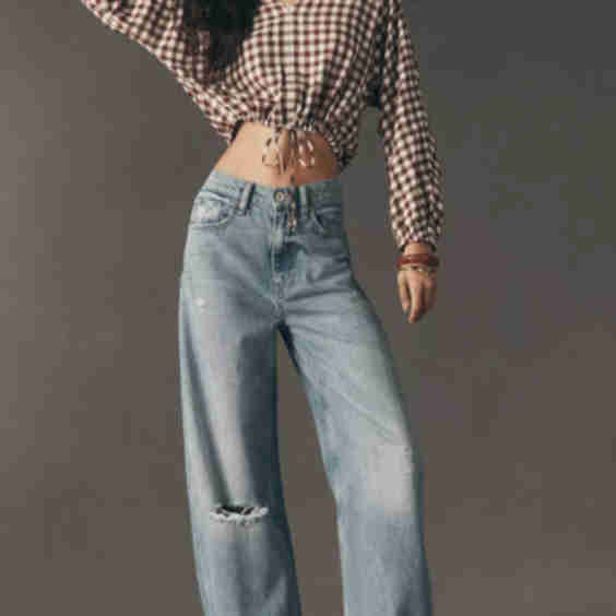 Cinched Waist V-Neck Top
