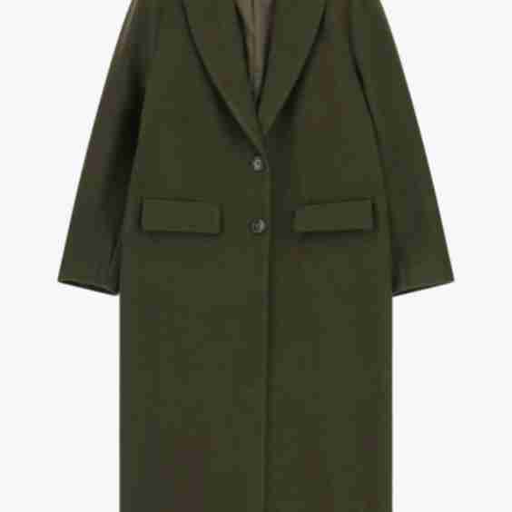 Long Single-Breasted Coat with Flap Pockets