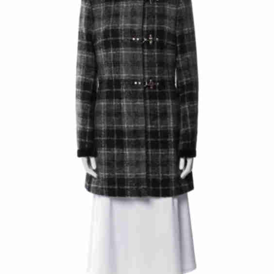 Virgin Wool Plaid Print Jacket w/ Tags