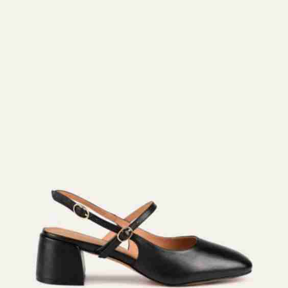 Jenna Low Leather Heels 