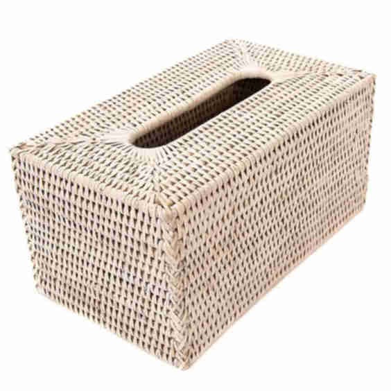 Rattan Rectangular Tissue Box Cover