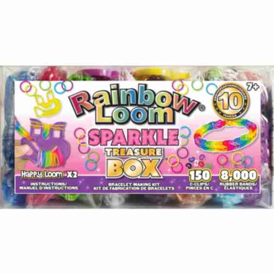 Sparkle Rubber Band Treasure Box Edition Friendship Bracelet Making Craft Kit
