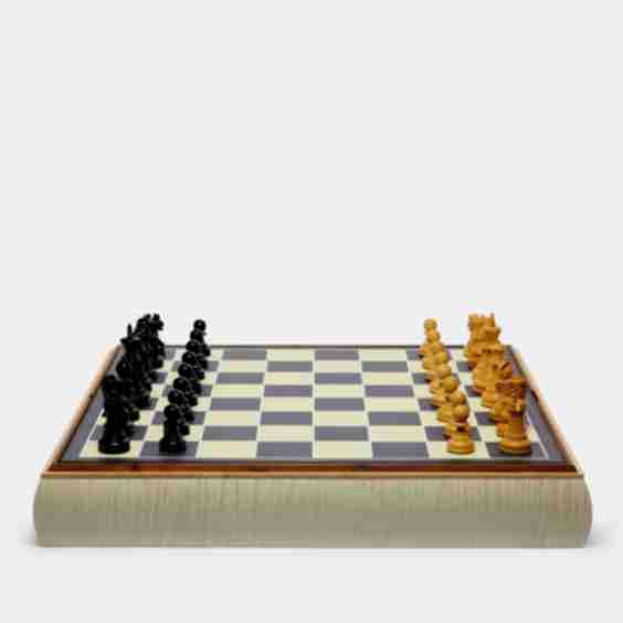 Leather Chess Backgammon Games Compendium