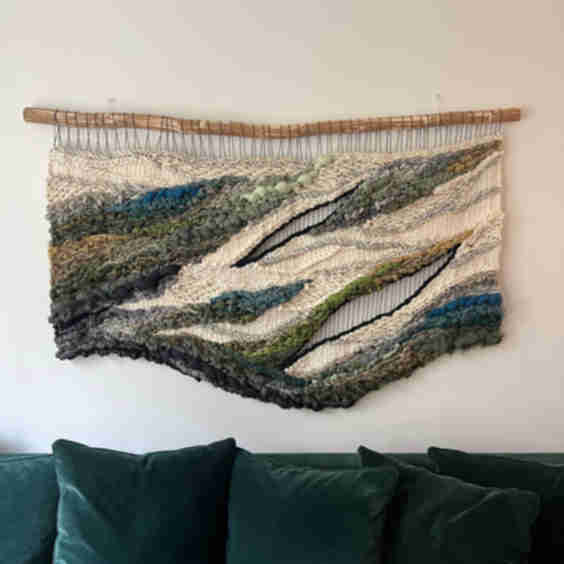 Large Tapestry Wall Hanging "Sea Cliffs"