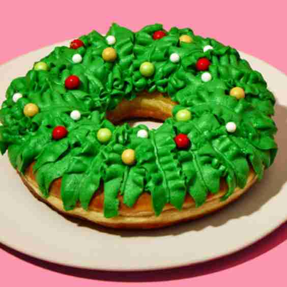 Christmas Wreath Jumbo Donut