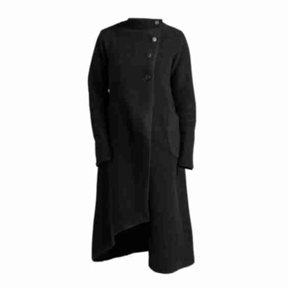 Wool Asymmetrical Wrap Cardigan Coat