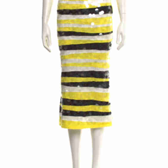 Striped Midi Length Skirt (Pre-Owned)