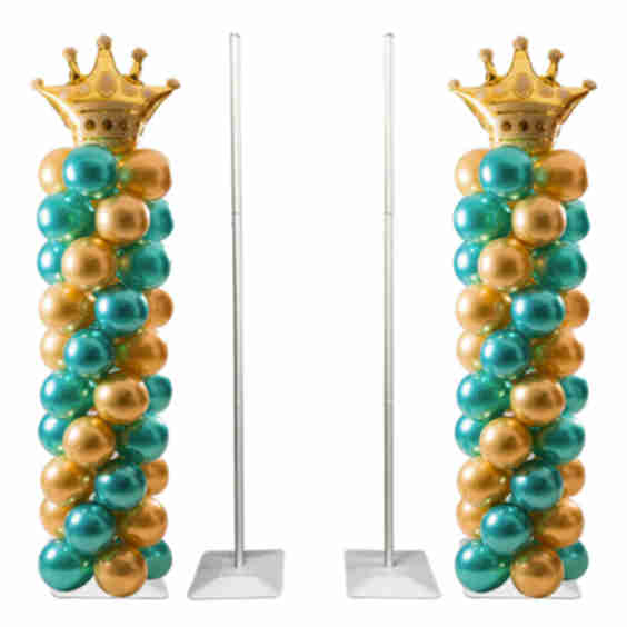 2 Pcs Adjustable Balloon Column Stand Flower Column Stand Made Of Aluminum Alloy Tube For Party Decoration