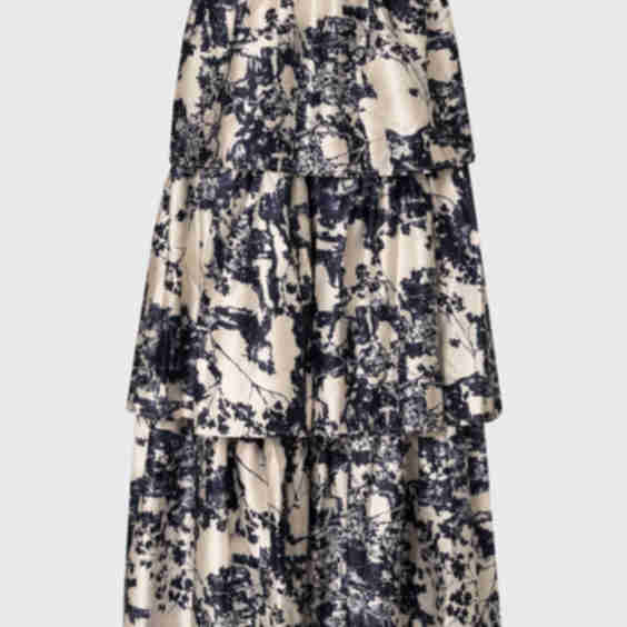 Printed Tiered Maxi Skirt
