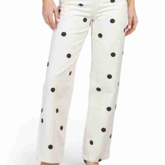 Polka Dot Baggy Denim Pants