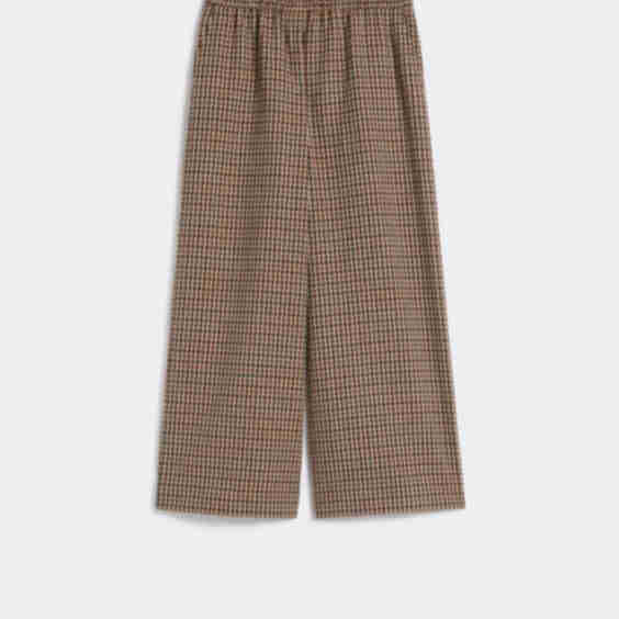 Basketweave Wool And Cotton Trousers