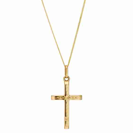 9ct Yellow Gold Detailed Cross Pendant