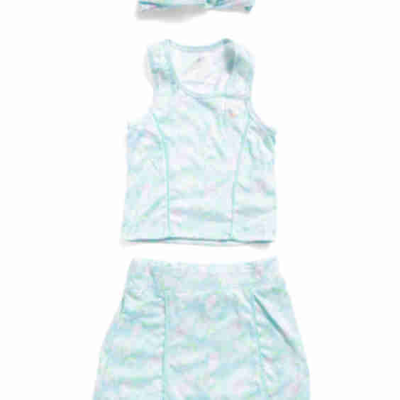 Girls 2pc Matching Tank And Skort Set With Headband