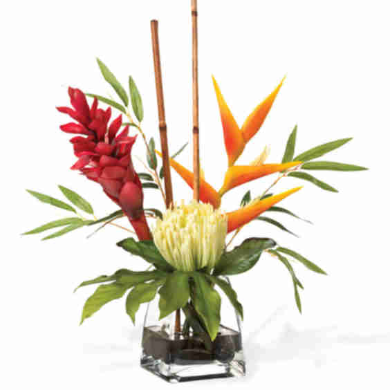Protea & Torch Ginger Accent Artificial Flower Arrangement