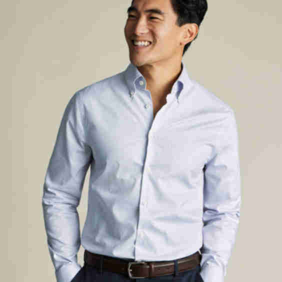 Button-Down Non-Iron Oxford Check Shirt