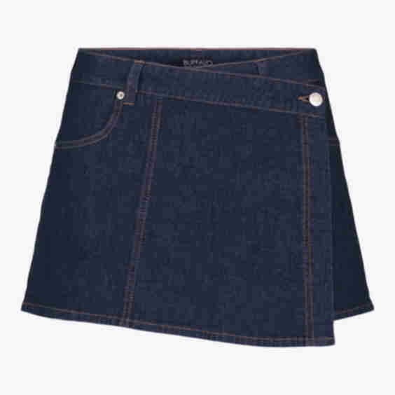 Olivia Denim Skort with Overlap Detail