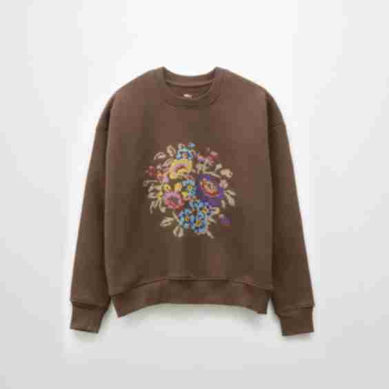Cross Stitch Floral Sweatshirt