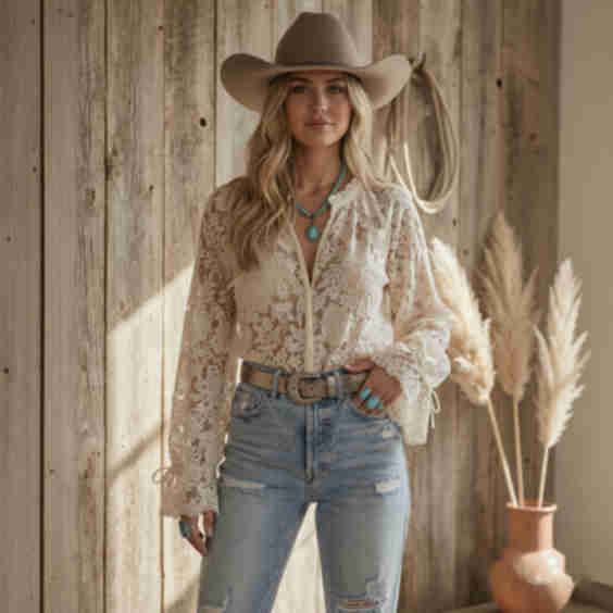 Vintage Bohemian Lace Blouse