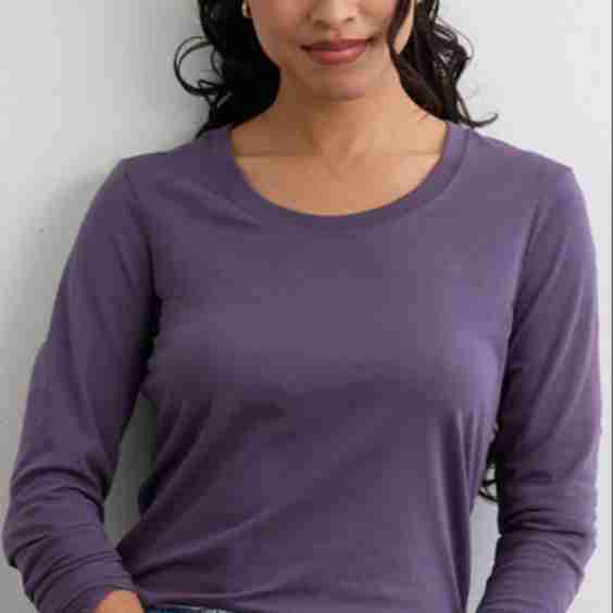 Organic Cotton Scoop Neck Long Sleeve Tee