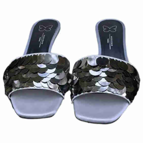 Metallic Leather Sandals