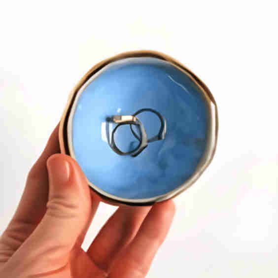 Tiny Gold Ring Dish Pinch Pot Bowl