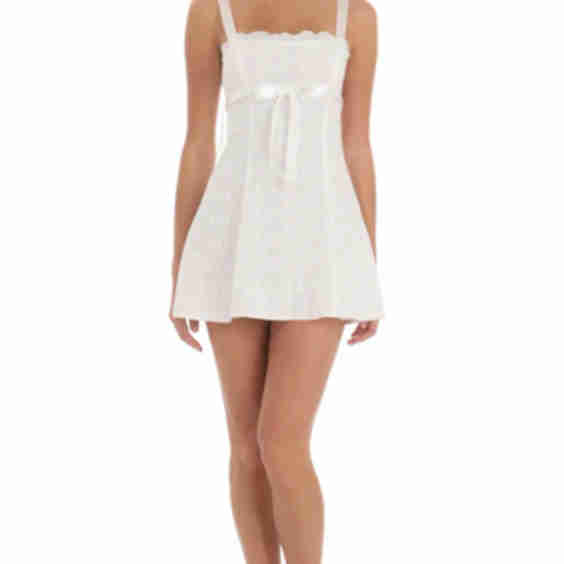 Ribbon Embroidered Floral Dress