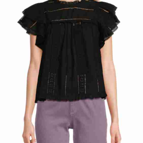 Eyelet Ruffle Top