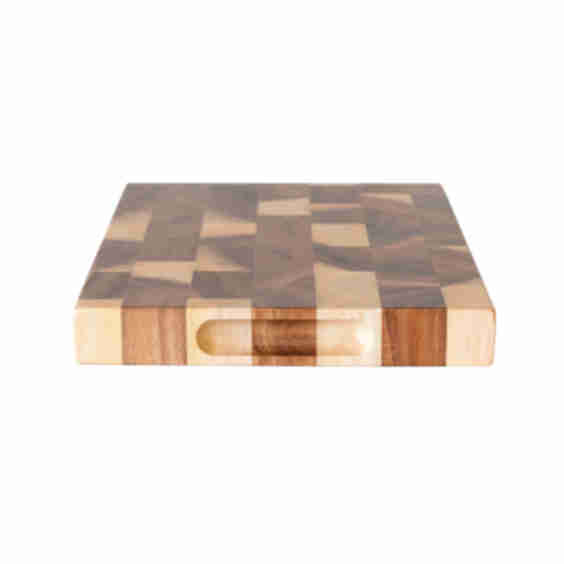Suar Wood End Grain Butcher Block with Handles