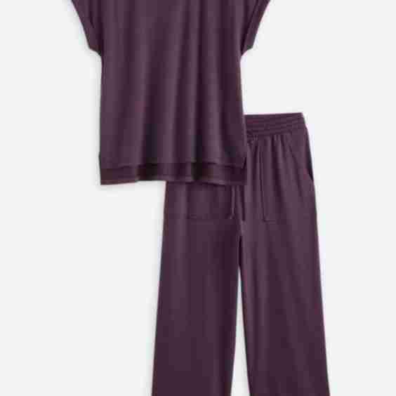 Rolled Sleeve Patch Pocket Pant Sleep Set