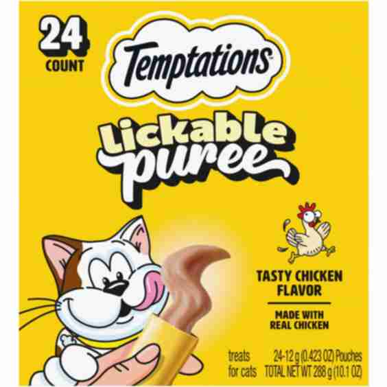 Creamy Puree with Chicken Lickable Cat Treats, 0.425-oz pouch, 24 count