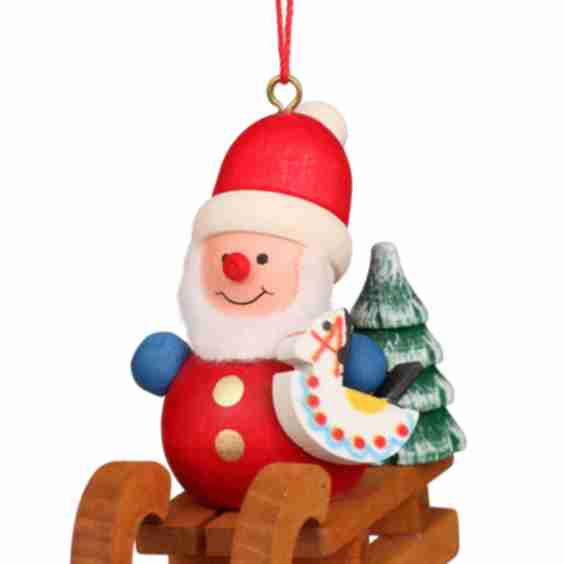 Santa on Sled Ornament 