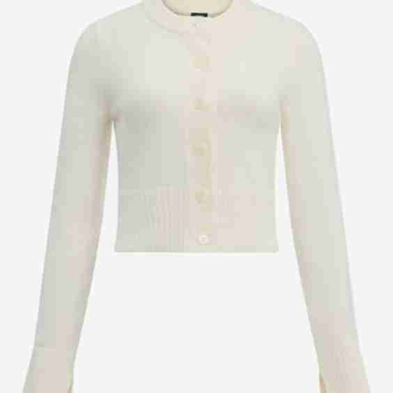 Crew Neck Button Front Cropped Cardigan